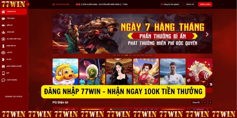 Thao tác Đăng nhập 77win đơn giản ( Các bước thực hiện )